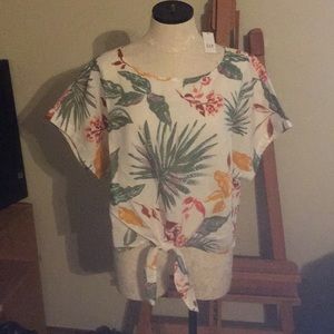 Floral tie waisted blouse